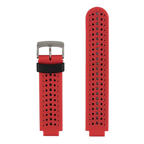 Correa de reloj de silicona suave para Garmin Forerunner 235 de Fit-power, repuesto ideal para Garmin Forerunner 235, 220, 230, 620, 630 y 735, Red&Black