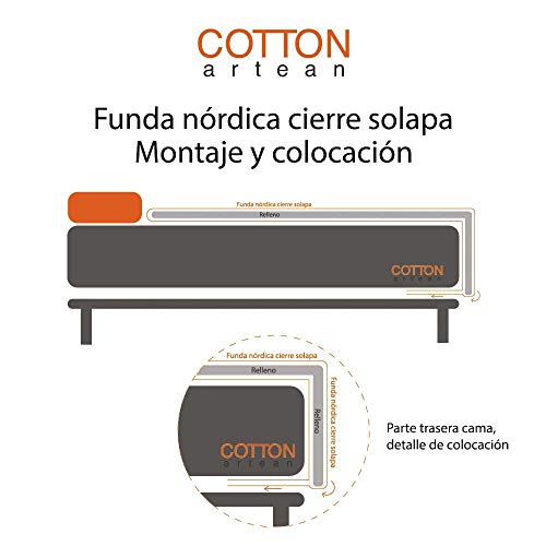 COTTON ARTean Funda Nordica Reversible Mandala Acuarela Cama de 150/160 (240 x 260 cm). 50% ALGODÓN - 50% POLIÉSTER.