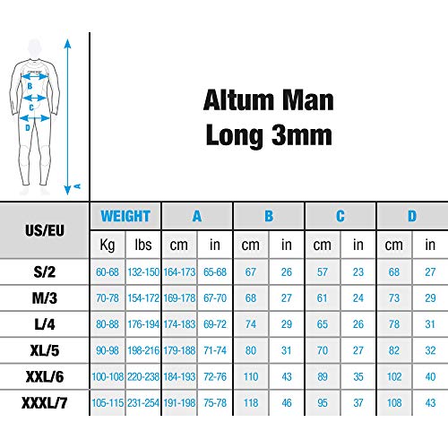Cressi Altum Full Suit Man 3mm Traje de Neopreno de Una Pieza o Shortry, Hombre, Negro, XXL/6