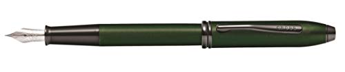 CROSS Townsend - Pluma estilográfica (PVD, micromoleteado), color verde mate