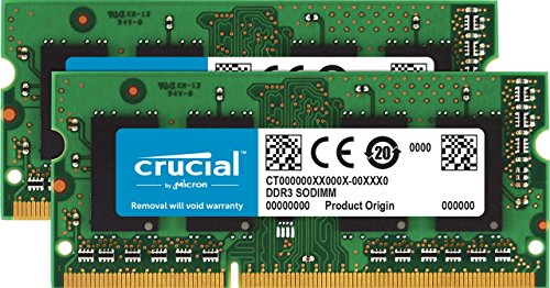 Crucial RAM CT2KIT102464BF160B 16 GB (2 x 8 GB) DDR3 1600 MHz CL11 Kit de Memoria Portátil