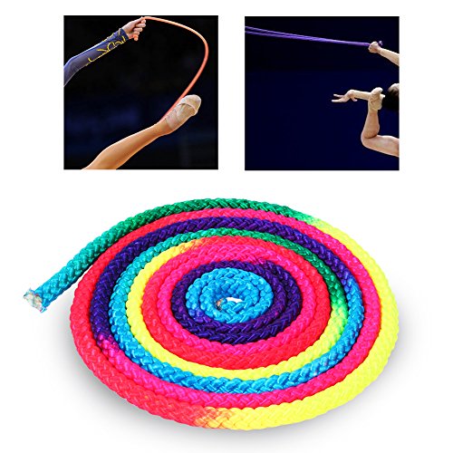 Cuerda para Saltar Color Arcoíris Ejercicio y Fitness Aeróbic Gimnasia Rítmica Cuerda Artificial Entrenamiento Deportivo Cuerda para Gimnasia Rítmica
