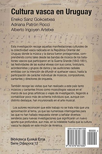 Cultura vasca en Uruguay Festividades, música y danza (1843 - 1970): Volume 12 (Diáspora)