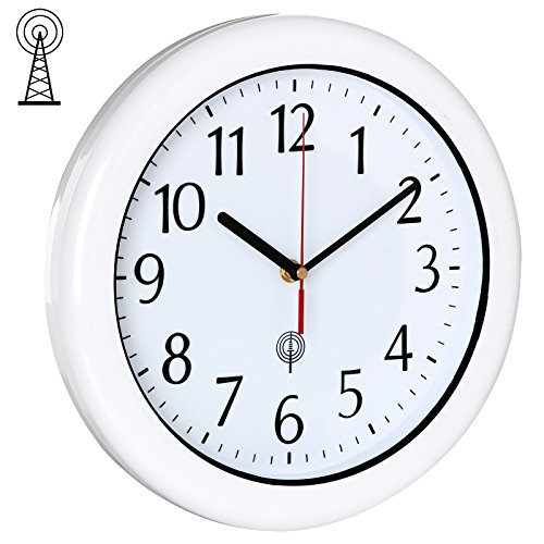 Deuba Reloj de Pared radiocontrolado Impermeable Blanco Ø30cm Silencioso Alta precisión Uso en Exteriores e Interiores