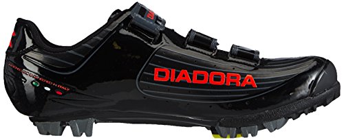 Diadora X Tornado, Zapatillas de Ciclismo de Carretera Unisex, Negro-Schwarz (Schwarz/Orange 4115), 41 EU