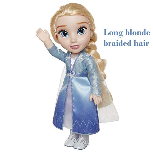 Disney muñeca Princesa Elsa con Vestido, Capa y Botas de Viaje de Frozen II, Toddler 35 cm