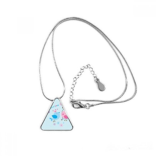 DIYthinker Collar con Colgante en Forma de triángulo con Cadena para decoración de Regalo, con ilustración de Jaula de pájaros