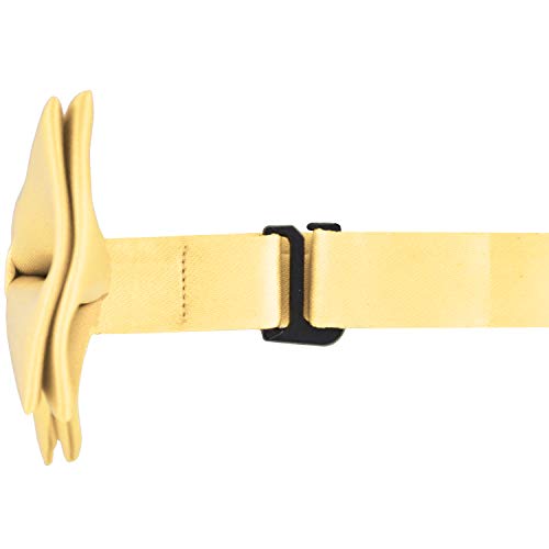 DonDon pajarita noble para niños - combinada y ajustable 9x 4,5 cm - de color oro - brillada con aire de seda