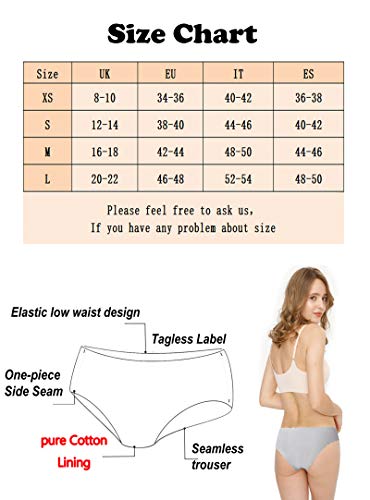 Donpapa Bragas para Mujer Pack sin Costuras Invisible Braguitas Microfibra Rayas Brief Bikini Culotte,Pack de 6 (Multicolor S)