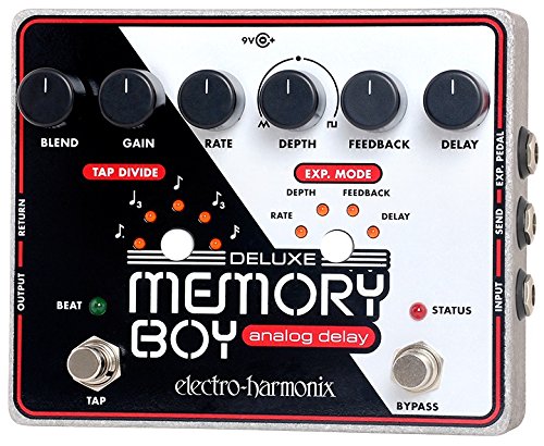 electro-harmonix Deluxe Memory Boy Deluxe Memory Boy Pedal - Pedal de efecto eco/delay/reverb para guitarra, color plateado