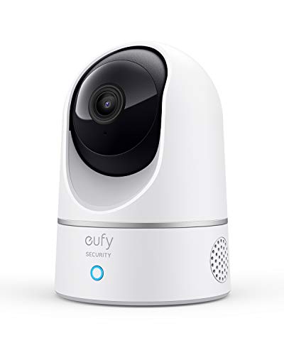 eufy 2K cámara IP wifi de vigilancia para interiores, cámara de seguridad pan-tilt enchufable, reconocimiento de personas, con asistente de voz, sensor de movimiento, HomeBase No es necesario