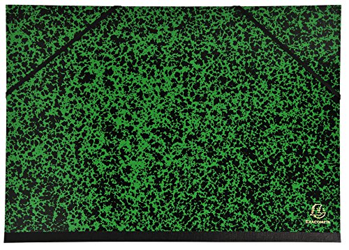 Exacompta 542000E - Carpeta de dibujo annonay con gomas elásticas, A3, 32 x 45 cm, color verde