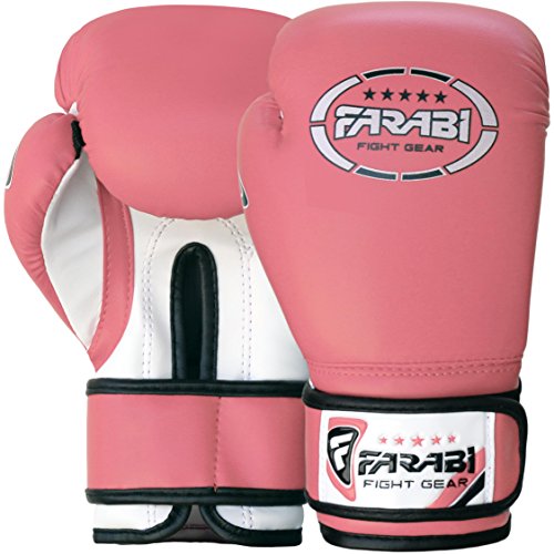 FARABI 8oz Junior Boxing Gloves Kids Boxing Gloves 8-oz Boxing Gloves Sparring, Training Bag Mitt Gloves for Punching, Sparring, Workout, Training (8-OZ, Pink)