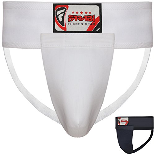Farabi Sports Protector de Ingles de Boxeo (Blanco, XL)
