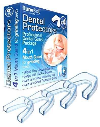 Protector bucal para niños para rechinar dientes, paquete de 4 protectores  de dientes para dormir por la noche, elimina la ATM y el apriete de los