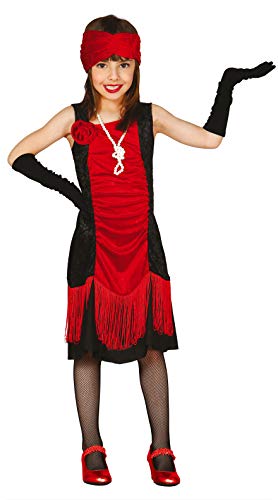 FIESTAS GUIRCA Disfraz Rojo y Negro Bailarina Charleston niña Talla 10-12 años