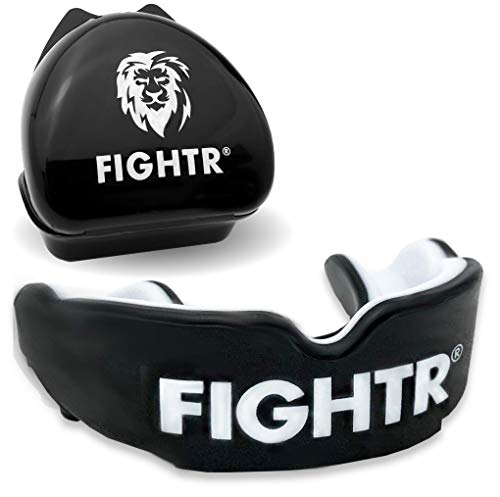 FIGHTR® Premium Protector bucal – respiración Ideal & fácil de Ajustar, protección Dental Deportiva para Boxeo, MMA, Muay Thai, Hockey y Deportes de Lucha, Incluye Caja higiénica