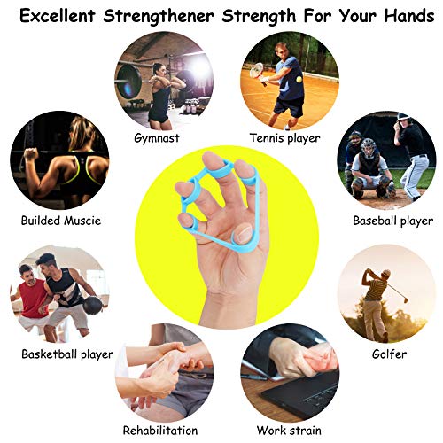 Finger Stretcher & bandas de resistencia de mano, extensor de dedo, ejercitador de fuerza de agarre, entrenador para artritis, carpal, aliviar el dolor de muñeca, ejercicio de antebrazo (3 piezas)