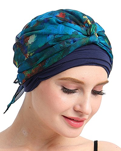 FocusCare Transpirable para los Pacientes de quimioterapia el cáncer pre Tie headcovers Turbante para la Alopecia Femenina