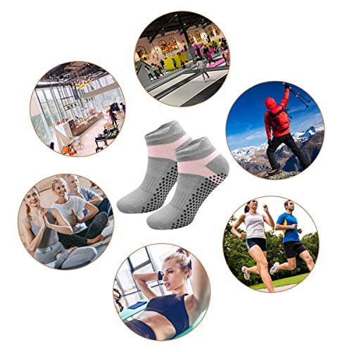 Fodlon Calcetines Yoga Antideslizantes 35-43, Calcetines Pilates Negro para Mujer Hombre, Calcetines Deporte Algodón para Correr, Gimnasia, Ballet, Fitness