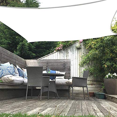 GOUDU Toldo Vela Rectangular 3x6m Toldo Vela IKEA Impermeable Kit de Fijación para Exteriores Patio, el jardín, protección UV, Blanco
