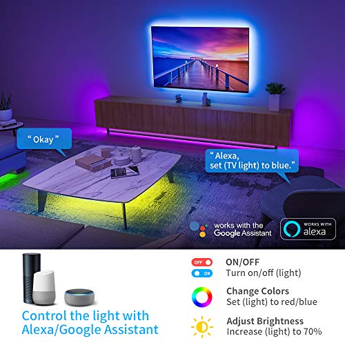 Govee Tiras LED WiFi 2 rollos 5m, Tira Luces LED RGB Inteligente con Control App, Funciona con Alexa y Google Asistente, Modo Música para Habitación