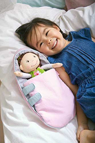 HABA 305134 - Saco de Dormir para muñecas, Accesorio para muñecas de Tela y bebé, Saco de Dormir Reversible con Cierres de Velcro, Juguete a Partir de 18 Meses