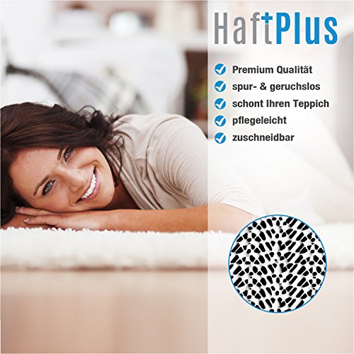 HaftPlus Alfombrilla antideslizante para alfombras, se adhiere sin pegar, se puede cortar, tamaño: 120 x 160 cm