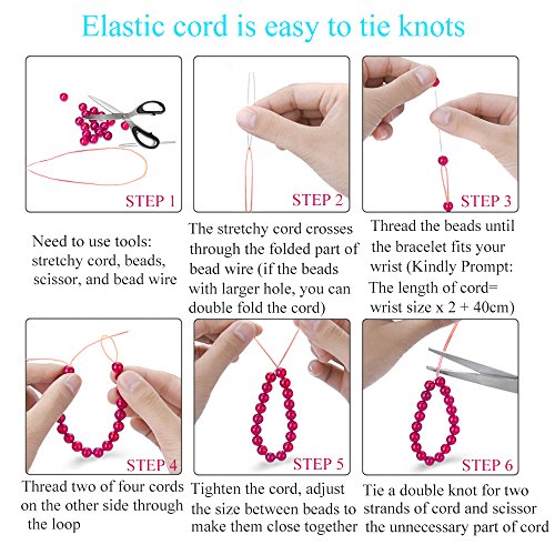 Hilo Elástico Cuerda ManYee 100M 1mm Redondo de Cordón Elástico de Color para DIY Abalorios Pulsera Collar
