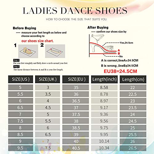 HIPPOSEUS Zapatillas de Baile Latino para Mujer/Satén/Altura del tacón 7CM,ES213-7,Beige Color,EU 37