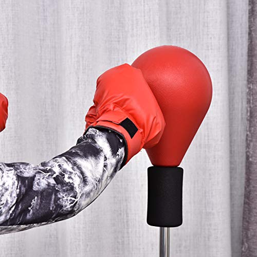 HOMCOM Saco de Boxeo de pie Punching Ball con Base Estable para Entrenar Reflejos y Coordinación Ajustable en Altura para Adulto y Adolescente Ф48x136-154cm Rojo