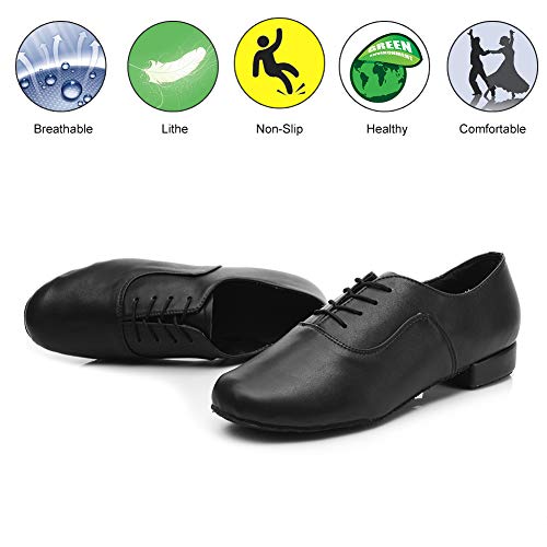 HROYL Zapatos de Baile de latín/Jazz estándar de los Hombres de Cuero Lace up Zapatos de Baile de los Hombres de salón de Baile 704 EU40