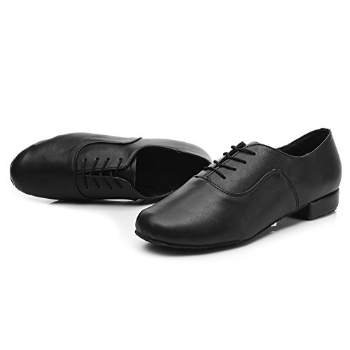 HROYL Zapatos de Baile de latín/Jazz estándar de los Hombres de Cuero Lace up Zapatos de Baile de los Hombres de salón de Baile 704 EU40