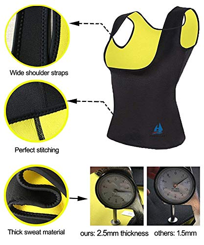 HuntDream Camisa de Neopreno para Adelgazar el Sudor Caliente de Las Mujeres Entrenador de la Cintura Chaleco corsé Control de la Barriga Body Shaper para Bajar de Peso