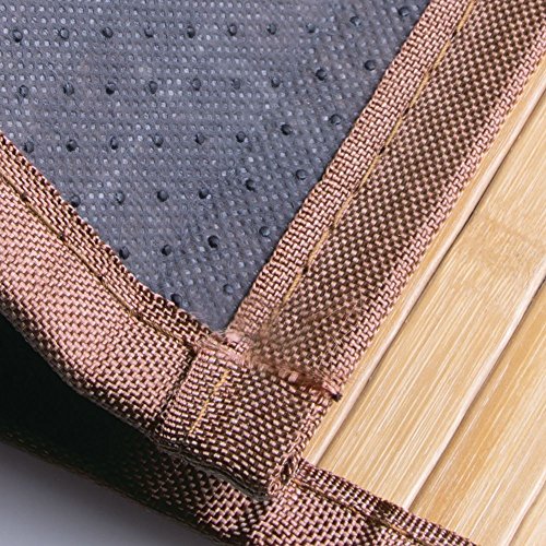 iDesign Alfombra antideslizante, alfombra de madera de bambú de tamaño pequeño, alfombrilla de baño, cocina y pasillo repelente al agua, marrón claro