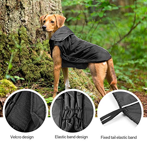 IREENUO Chaqueta 100% Impermeable para Mascotas Perros Abrigos de Invierno cálido Negro-L