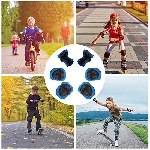 JIM'S STORE Conjuntos de Patinaje Infantil Consta de Rodilleras Coderas,es Adecuado para Bicicleta Patinaje Ciclismo Monopatín y Deportes Extremos(Azul)