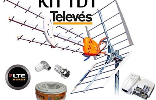 Kit Antena TELEVES HD 149902 +20MT Cable+Fuente TELEVES 5795 +Conectores DE Antena Tipo F Y CEI …
