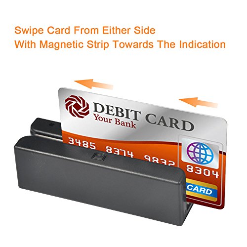 Lector de tarjetas de crédito USB portátil MSR90, mini triple pistas magnético de deslizamiento