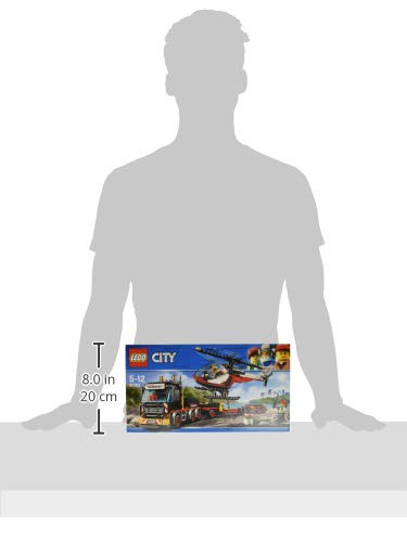 LEGO City Great Vehicles - Camión de Transporte de Mercancías Pesadas, Juguete de Construcción con Helicóptero para Niños y Niñas de 5 a 12 Años, Incluye Minifiguras (60138)