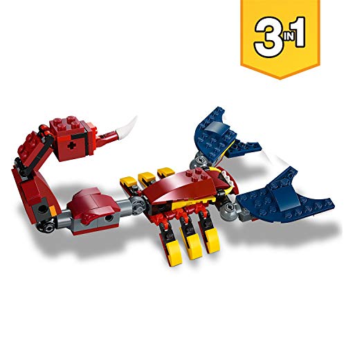 LEGO Creator - Dragón Llameante, Juguete de Construcción para Recrear Miles de Aventuras, Set 3 en 1, Construye una Escorpión o una Criatura Mítica (31102) , color/modelo surtido