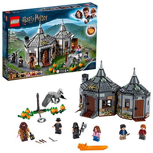 LEGO Harry Potter - Cabaña de Hagrid Rescate de Buckbeak, Juguete de Construcción con Hipogrifo, Incluye Minifiguras de Harry, Ron y Hermione (75947)