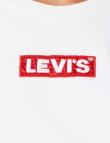 Levi's Relaxed Graphic Long Sleeve Sudadera, White (Crew Box Tab White+ 0092), XS para Mujer