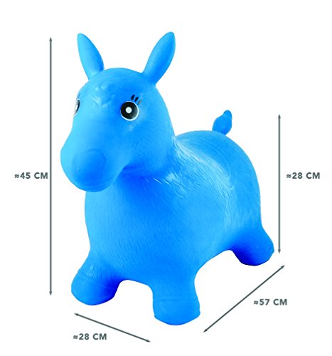 LEXIBOOK-Bg050 Poni Saltarín Hinchable Color azul Norme (BG050