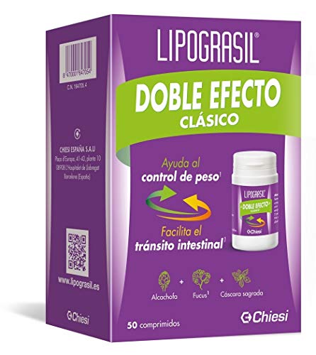 Lipograsil Clásico Doble Efecto - Ingredientes de Origen 100% Vegetal - Para la Retencion de Líquidos - Control de Peso - Regula el Tránsito Intestinal - 50 Comprimidos