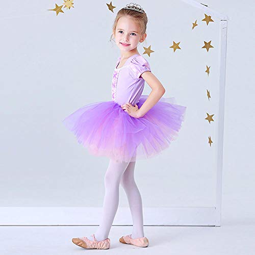 Lito Angels Niñas Tutús de Ballet Bailarina Danza Disfraz Ropa de Baile Princesa Rapunzel Vestido 5-6 años Morado