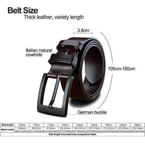 LUCIANO Top Italia Cinturón de cuero genuino Cinturón de cuero negro y marrón Cinturones de vestir para hombres BR-115