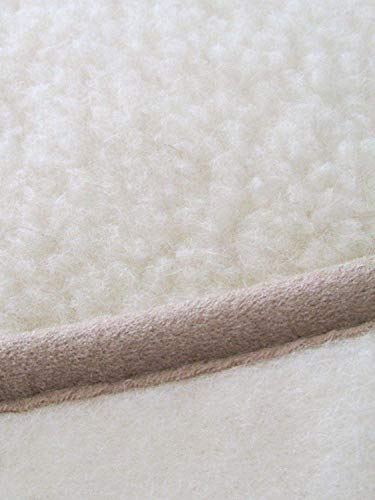Manta de lana virgen para sofá, 100% lana de merino rizada (220 x 200 cm)