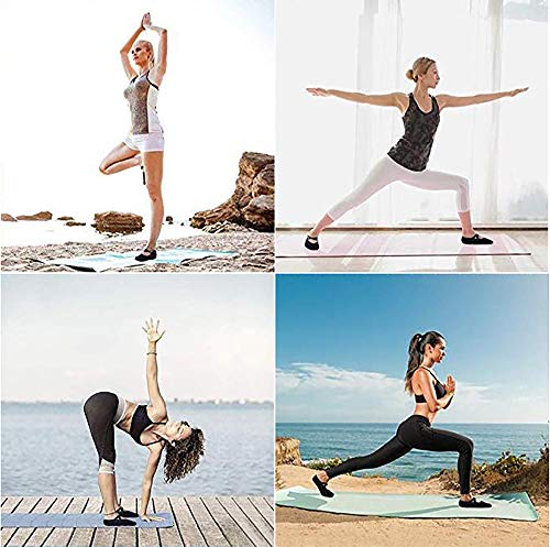 MaoXinTek Calcetines de Yoga 4 Pares Calcetines Antideslizantes para Yoga Pilates Ballet Barre Mujer 4 Colores