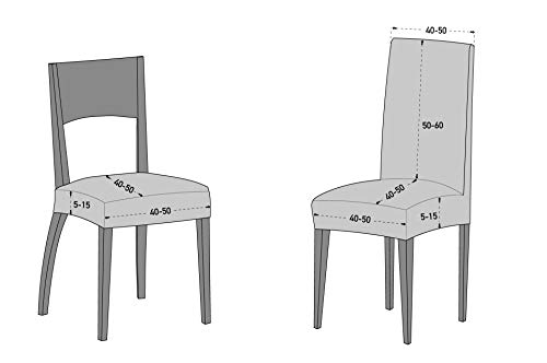 Martina Home Tunez - Funda para Silla, Tela, Funda silla asiento, Marfil, 24 x 30 x 6 cm, 2 Unidades